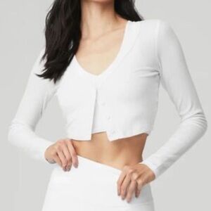 Alo Yoga White Whisper Cardigan